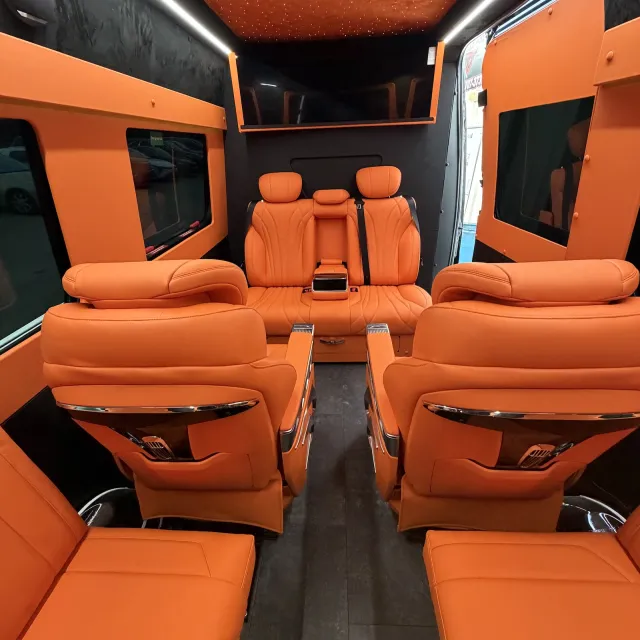 Custom orange interior limo