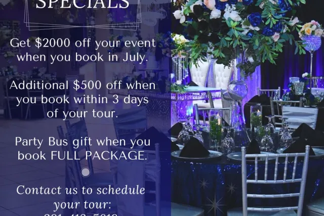 venezzia reception hall july specials 2025