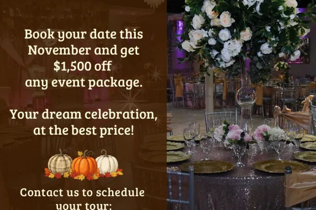 Venezzia Reception Hall november specials