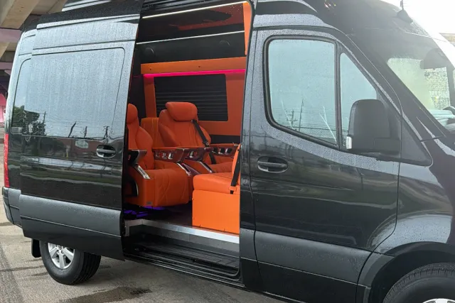 Orange inside sprinter van houston