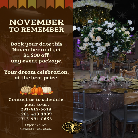 venezzia reception hall november specials