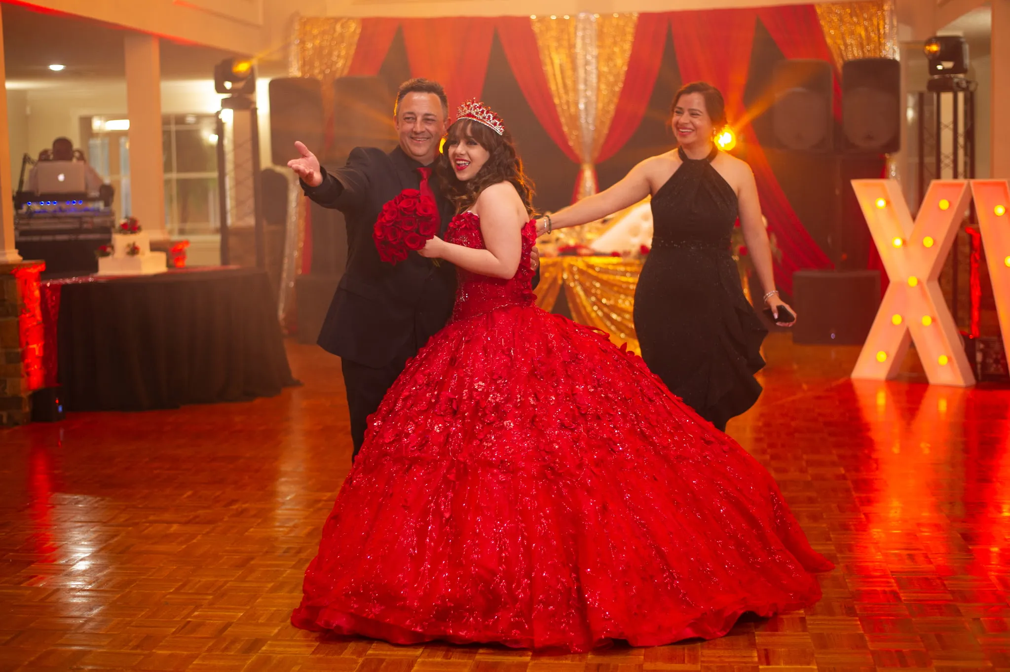 Spring Chateau red quinceanera dress