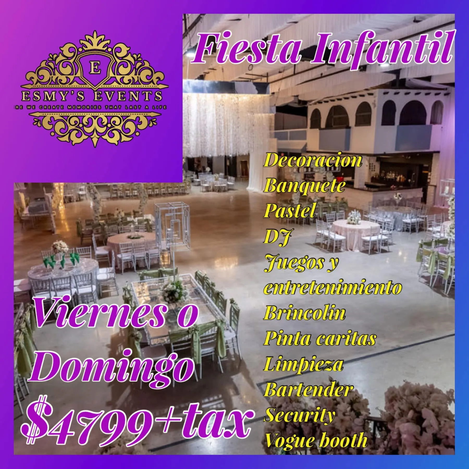 Esmys Events Reception Hall fiesta de infantil