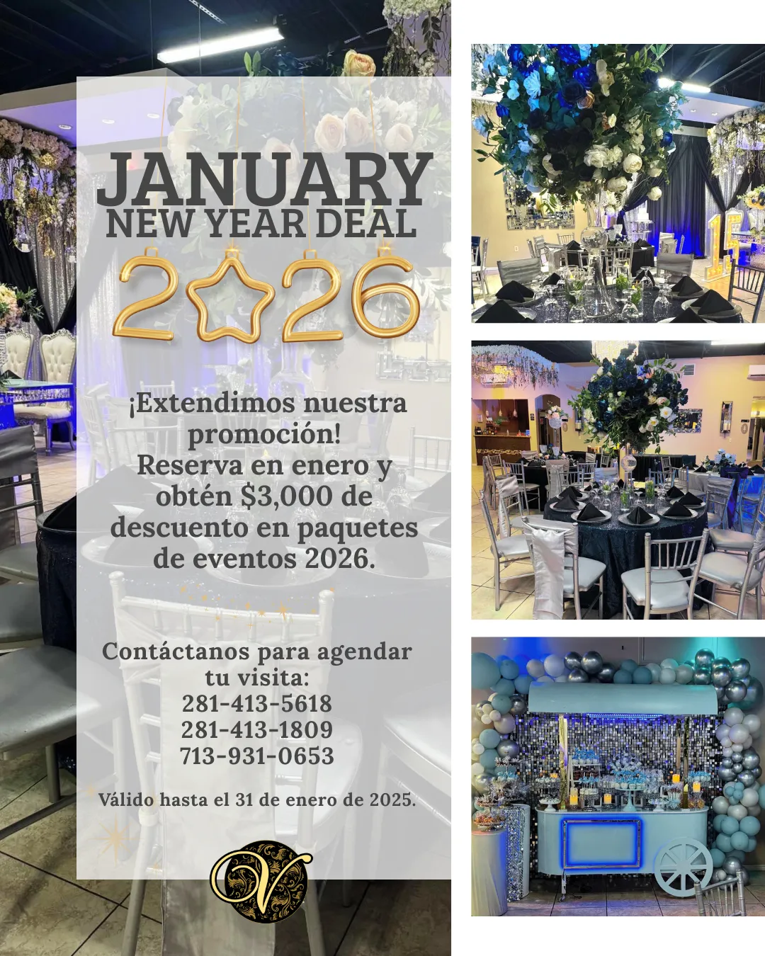 Venezzia Reception Hall january specials