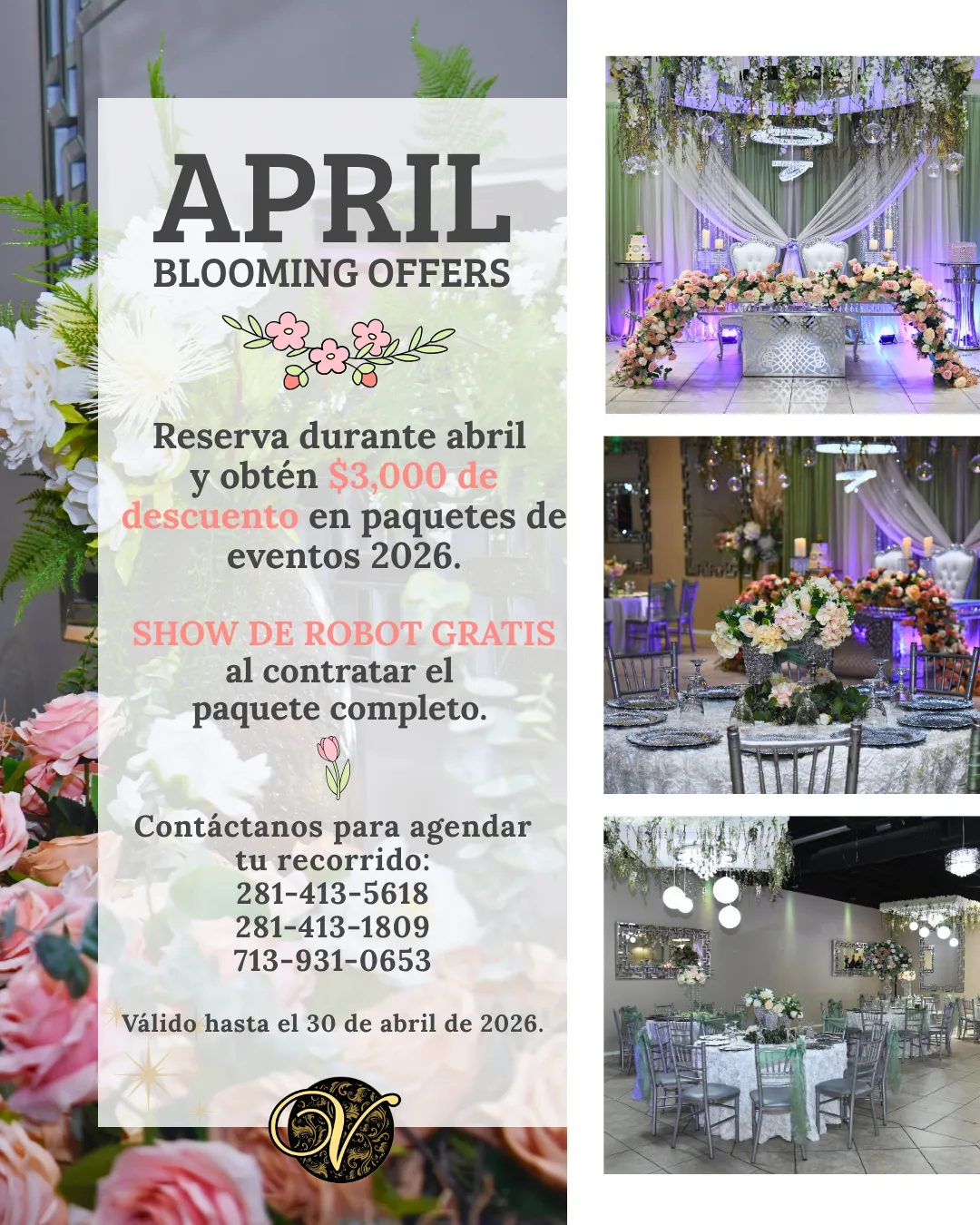 venezzia reception hall april 2026 specials coupons discounts