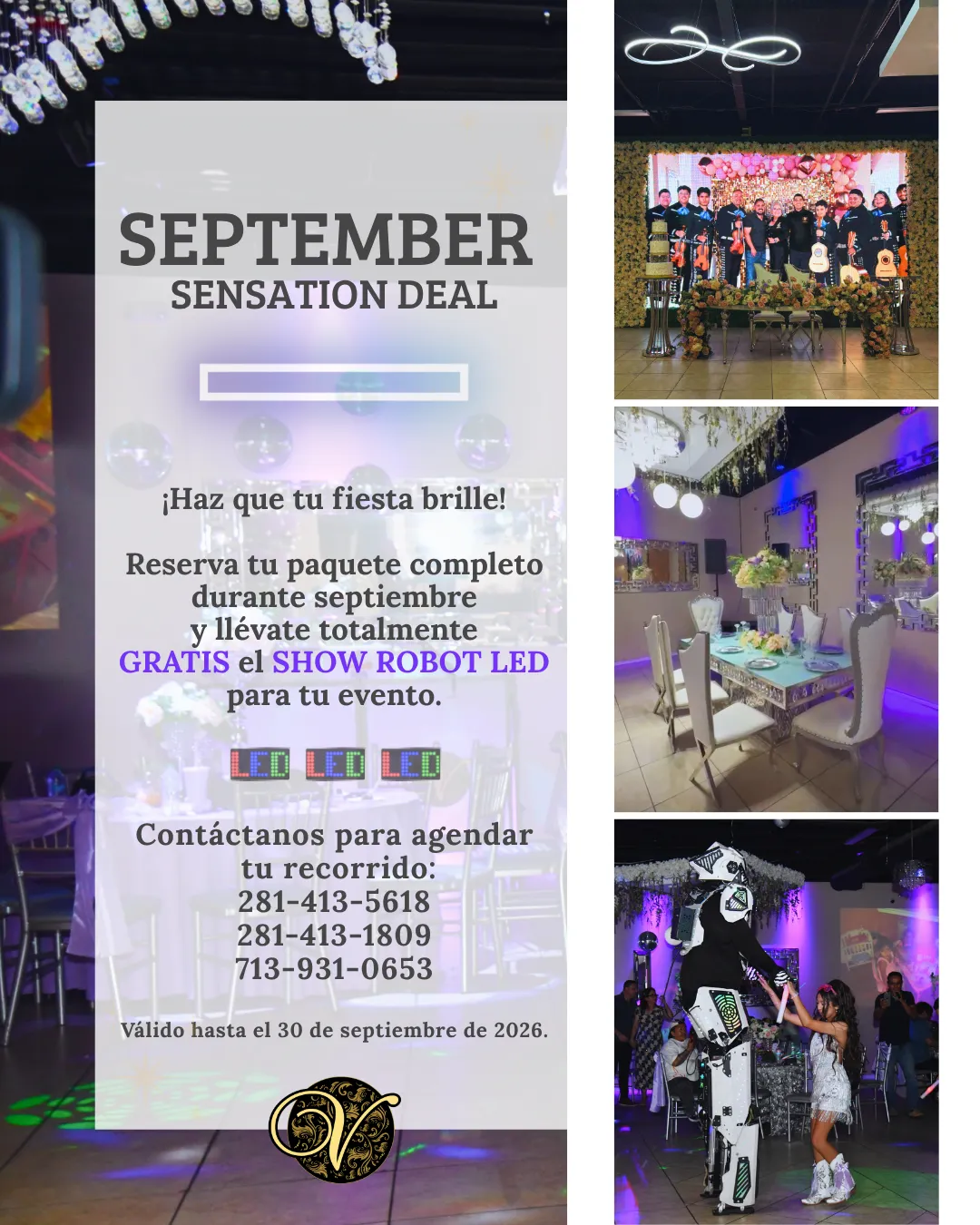 venezzia reception hall september specials